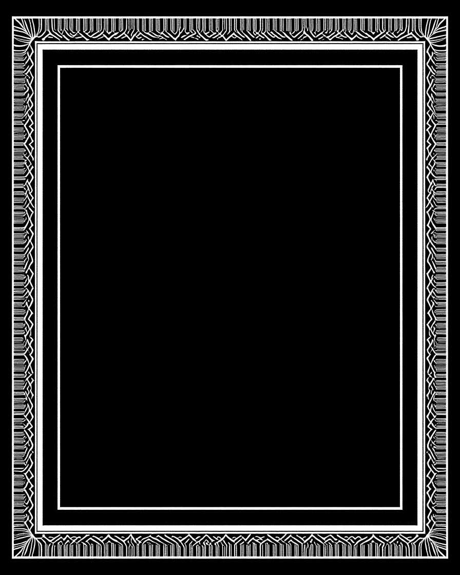 Monochromatic Geometric Deco Border Rug
