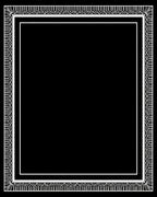 Monochromatic Geometric Deco Border Rug