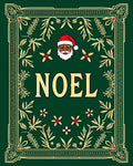 Festive Green Noel Santa Portrait Rug