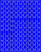 Vibrant Blue Bold Diamond Lattice Rug