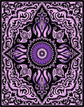 Purple Black Mandala Scroll Rug