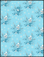 Blue Winter Snowman Scatter Rug