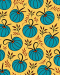 Teal Pumpkin Autumn Foliage Rug