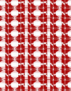 Crimson White Geometric Interlocking Lattice Rug