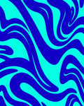 Deep Blue Aqua Swirl Rug