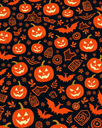 Orange Halloween Pumpkin Collage Rug