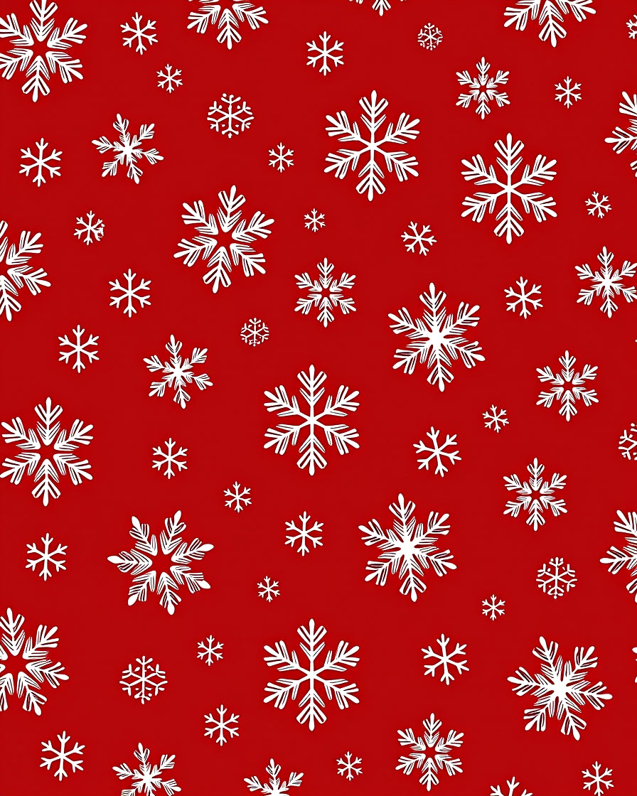 Festive Red Snowflake Scatter Rug