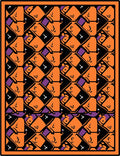 Bold Orange Purple Geometric Crosses Rug