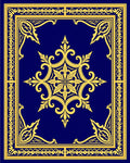 Royal Blue Golden Medallion Border Rug