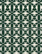 Deep Forest Art Deco Geometric Rug