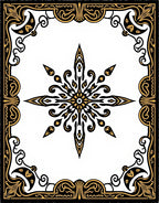 Ornate Black and Gold Starburst Frame Rug