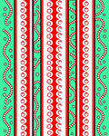 Striped Aqua Red Geometric Garland Rug