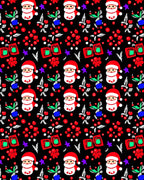 Festive Santa Claus Red Berry Repeat Rug