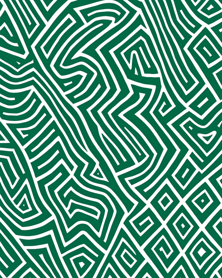 Emerald Green Interlocking Maze Rug