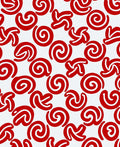 Vibrant Red Swirls Whimsical Rug
