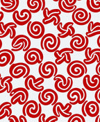 Vibrant Red Swirls Whimsical Rug