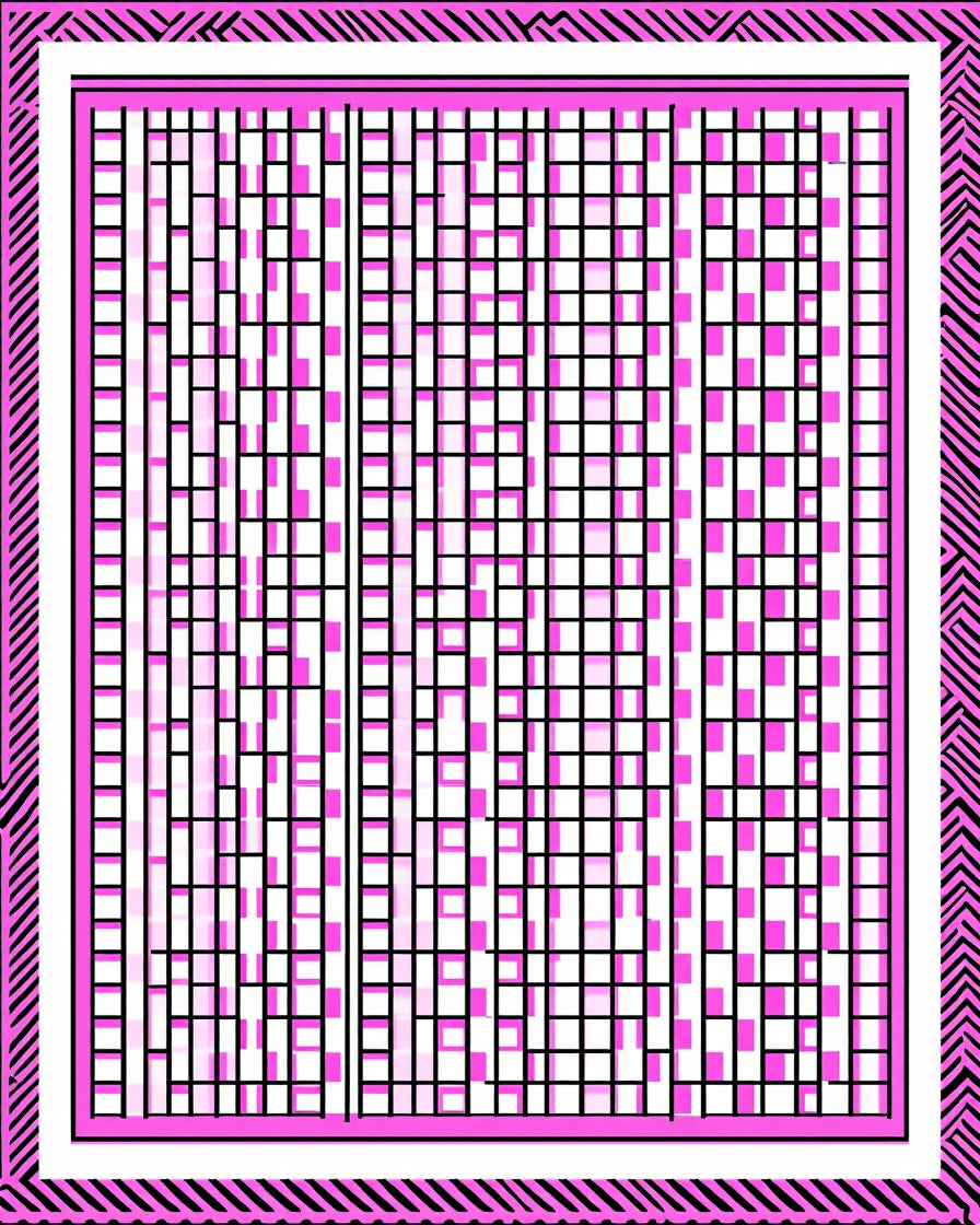 Pink Black Geometric Labyrinth Rug