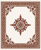 Rich Brown Central Medallion Floral Rug