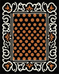 Black Copper Dot Border Art Rug