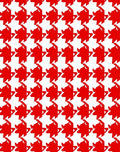 Bold Red Houndstooth Geometric Rug