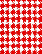 Bold Red Houndstooth Geometric Rug