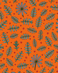 Orange Green Fern Berry Whimsical Rug