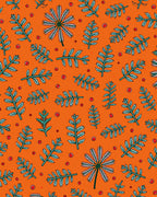 Orange Green Fern Berry Whimsical Rug