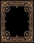 Peach Art Nouveau Floral Bordered Rug