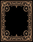 Peach Art Nouveau Floral Bordered Rug