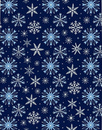 Winter Blue Snowflake Collage Rug