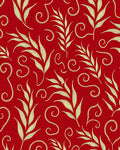 Crimson Vine Swirl Floral Rug