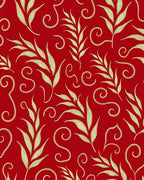Crimson Vine Swirl Floral Rug