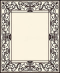 Ornate Black Flourish Border Rug