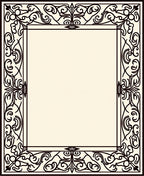 Ornate Black Flourish Border Rug