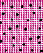 Pink White Stripes Black Flower Accents Rug
