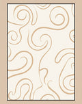 Cream and Tan Swirl Curvy Rug