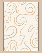 Cream and Tan Swirl Curvy Rug
