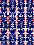 Royal Blue and Crimson Damask Rug