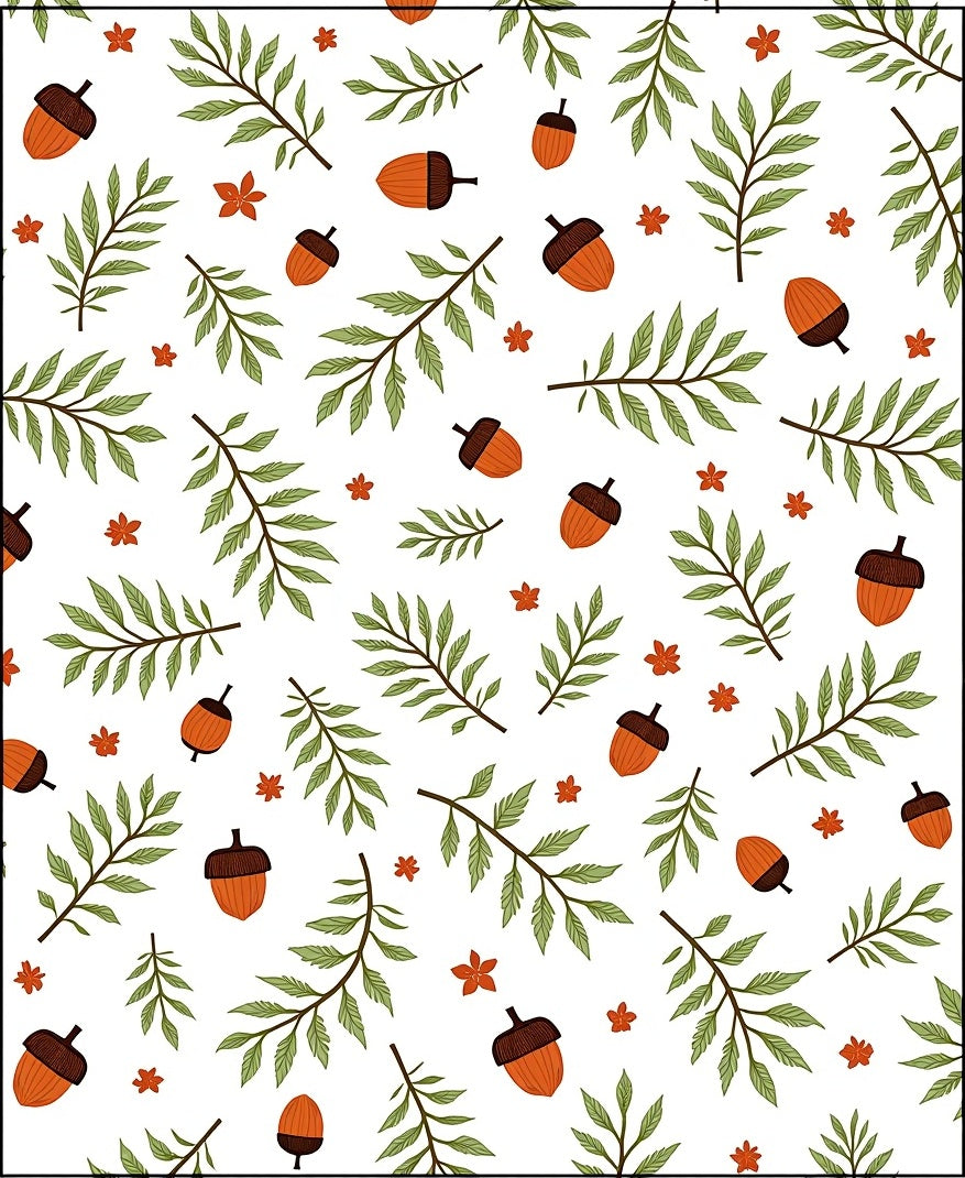 Autumn Acorn Leaf Scatter Rug
