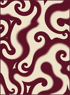 Burgundy Cream Swirl Abstract Rug