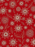Lush Red Golden Floral Garden Rug