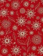 Lush Red Golden Floral Garden Rug
