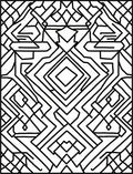 Bold Black Geometric Interlocking Shapes Rug