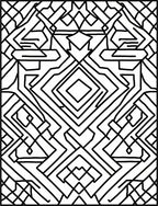 Bold Black Geometric Interlocking Shapes Rug