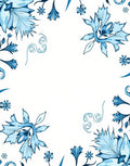 Lush Blue Floral Branches Accent Rug