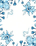 Lush Blue Floral Branches Accent Rug