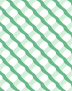 Wavy Green Diamond Interlocking Stripes Rug