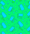 Bright Teal Abstract Cylinder Scatter Rug