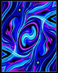 Electric Blue Pink Swirl Abstract Rug