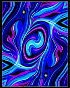 Electric Blue Pink Swirl Abstract Rug